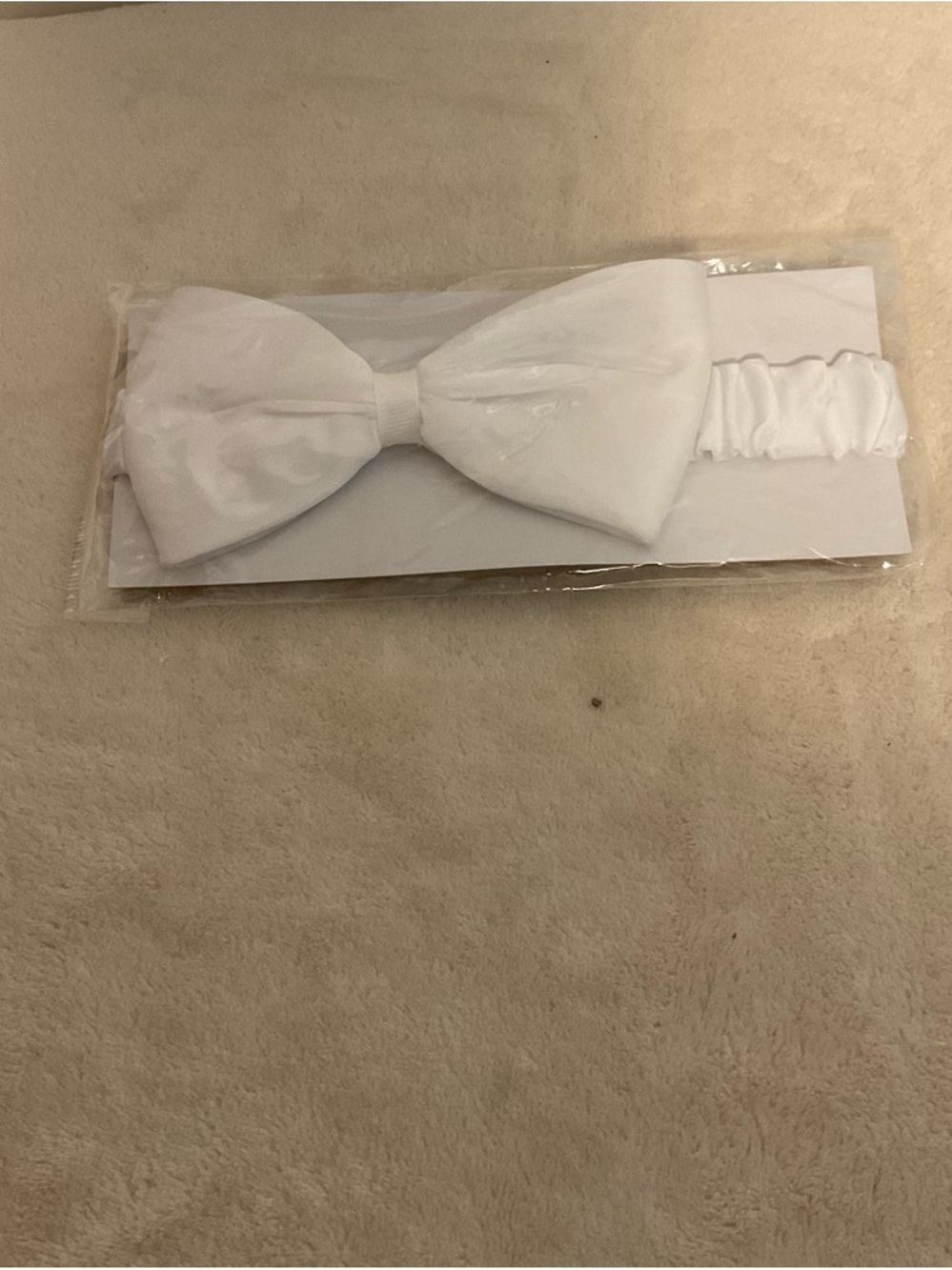 White Satin Bow Headband for Kids